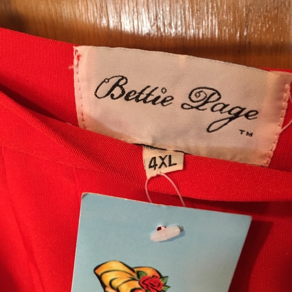 Bettie Page Tatyana Red Pencil Skirt 4xl - Picture 4 of 8